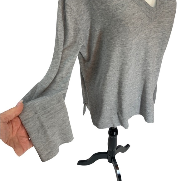 zara Knit Lightweight Grey V-Neck Sweater Oversized Size S - Picture 4 of 8